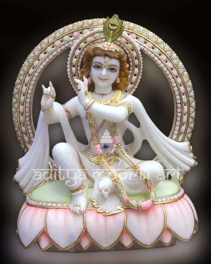 God Krishna marble statue
