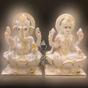 Laxmi Ganesh marble statue