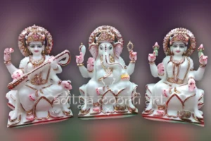 Marble Laxmi Ganesh Saraswati Statue
