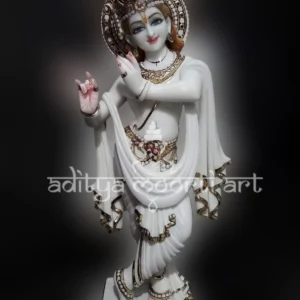 beautiful marble krishna statue