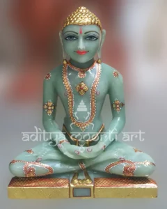 green stone mahavir swami statue