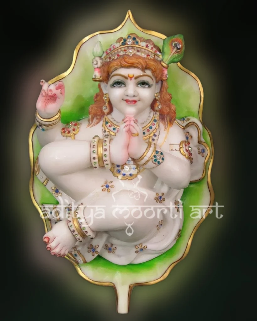 handcrafted marble Krishna statue