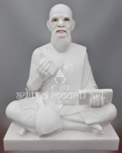 jain guru marble statue