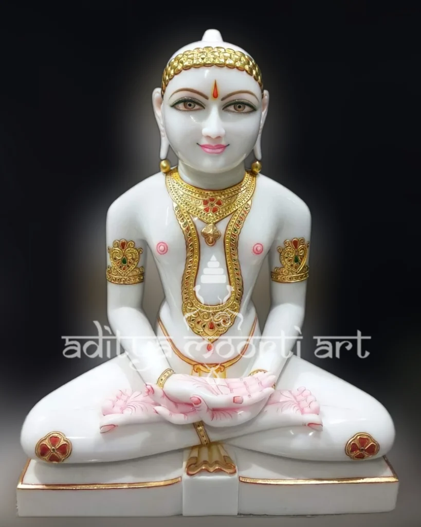 jain mahaveer marble statue