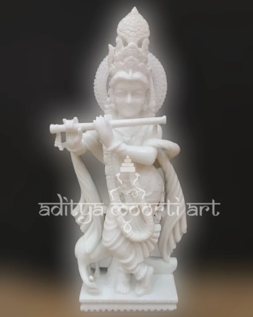krishna marble statue