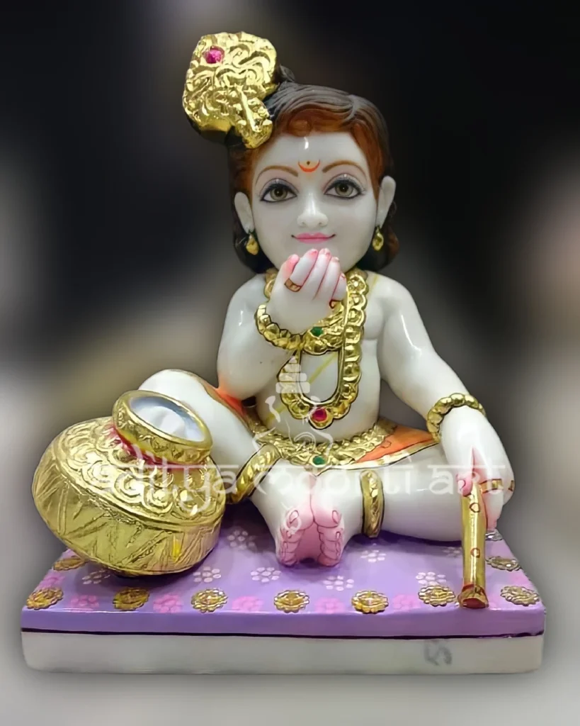little Krishna marble statue