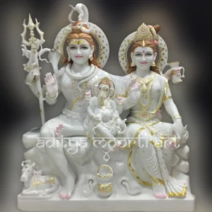lord shiva parivar marble statue