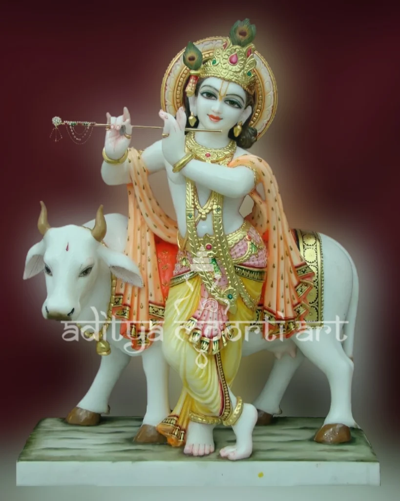 marble beautiful lord krishna statue