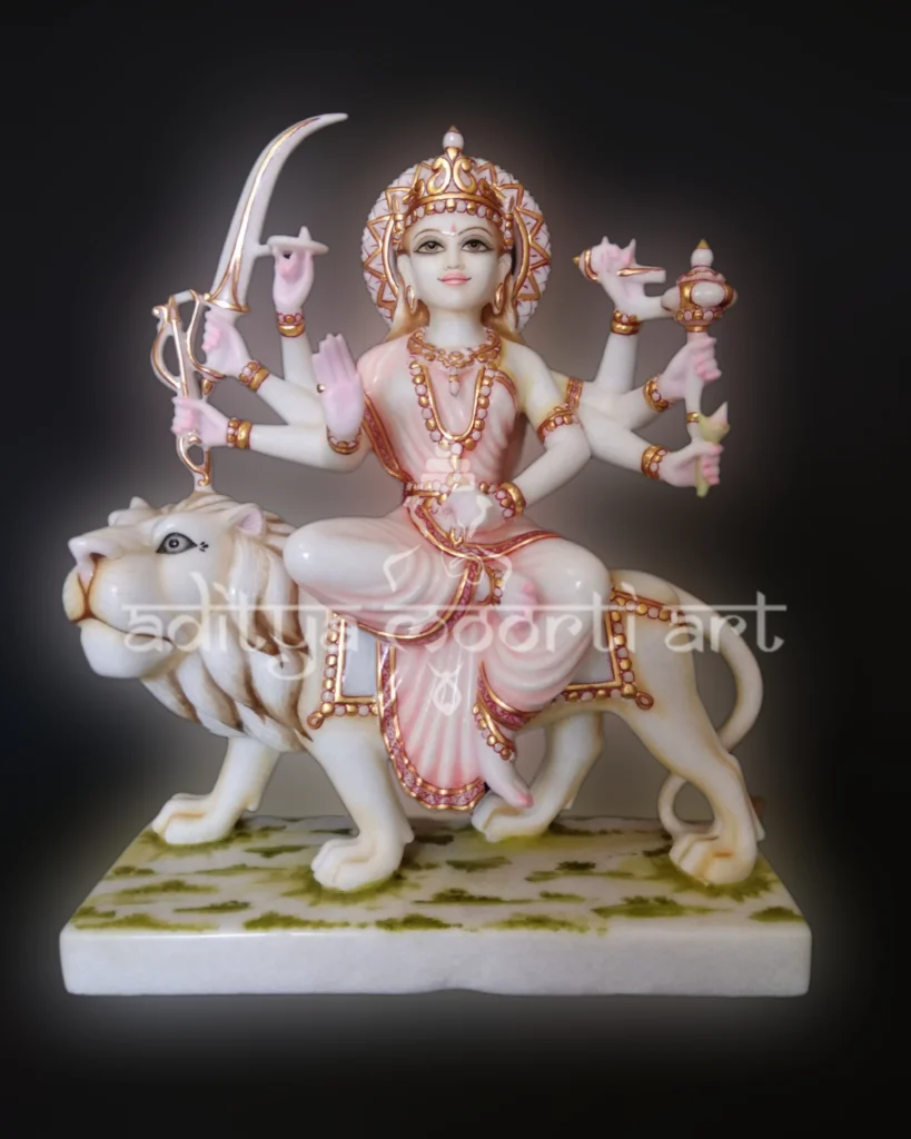 marble durga goddess sculpture