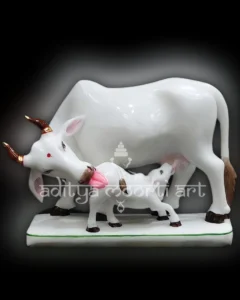 marble kamdhenu cow statue