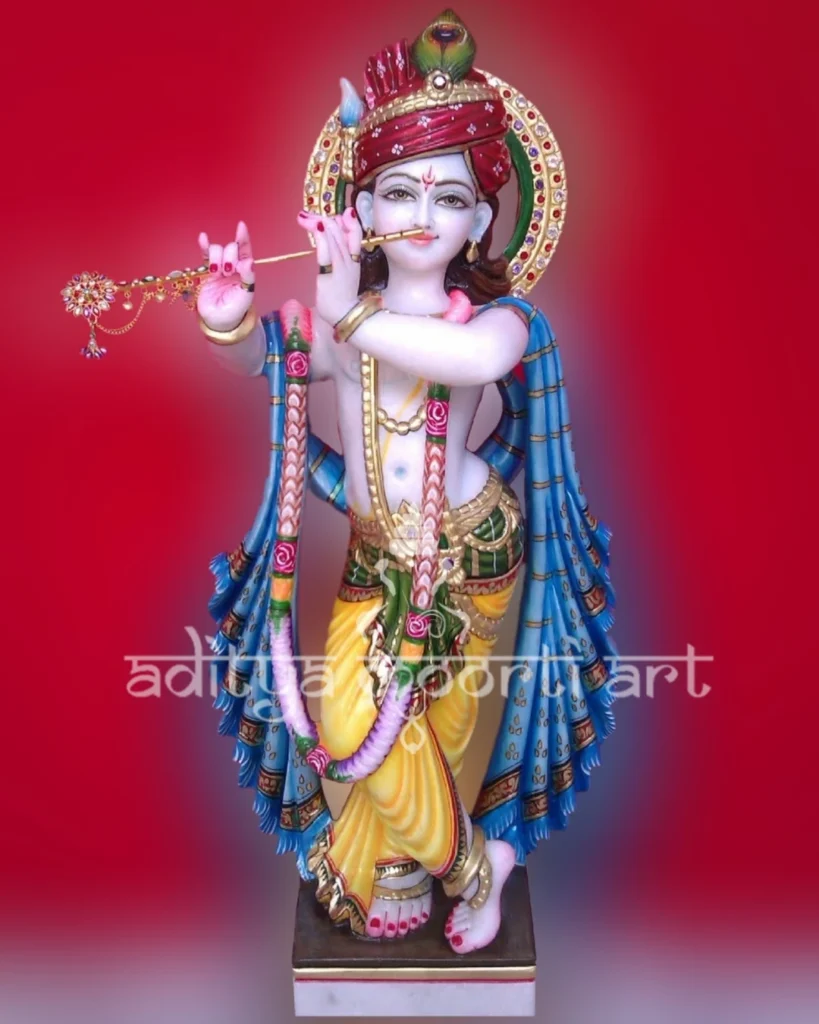 marble pagdi krishna statue