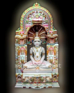 marble parshvanath statue with parikar