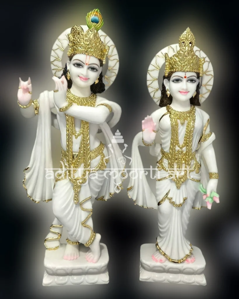 marble radha krishna murti