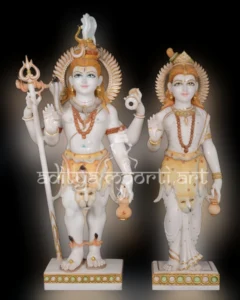marble shankar and parvati statue