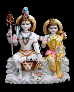 marble shankar parvati statue