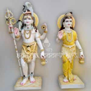 marble standing shiva parvati statue