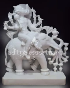 pure white marble manibhadra statue