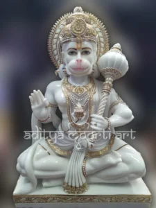 white marble hanuman idol