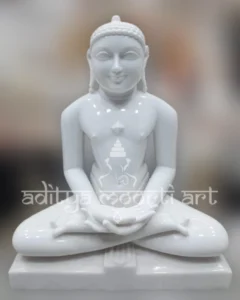 white marble jain mahaveer statue