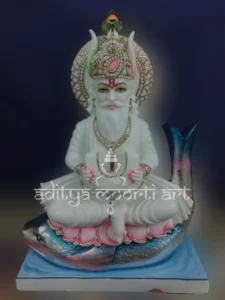 white marble jhulelal statue