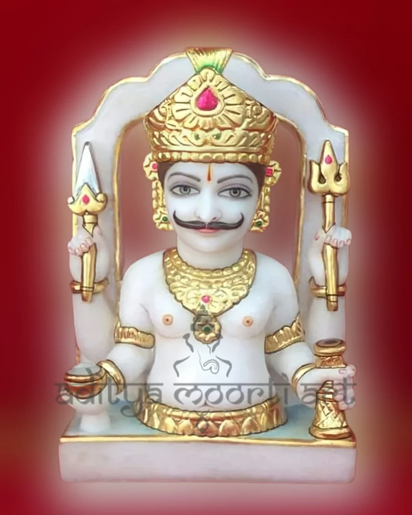 white marble nakoda bhairav statue