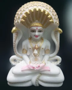 white marble parshwnath statue