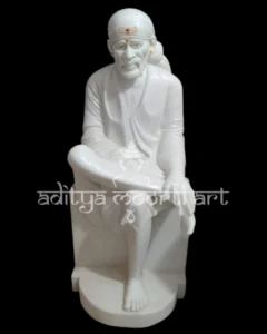 white marble sai baba statue
