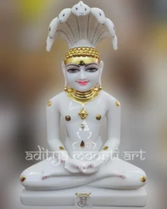 white marble shankeshwar parshvanath statue