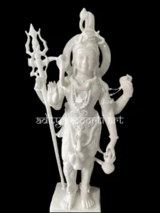 white marble standing shiva statue